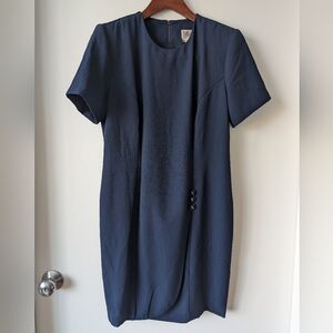 Vintage 90s Navy Sheath Dress Sz 8 Made in Canada